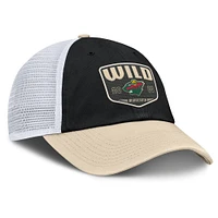 Men's Fanatics Black Minnesota Wild Fundamental One-Time Trucker Adjustable Hat