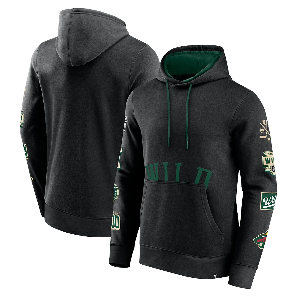 Men's Fanatics Black Minnesota Wild Winner Fleece Pullover Hoodie