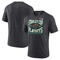 Men's Fanatics Charcoal Minnesota Wild 2022 Stanley Cup Playoffs Wraparound T-Shirt