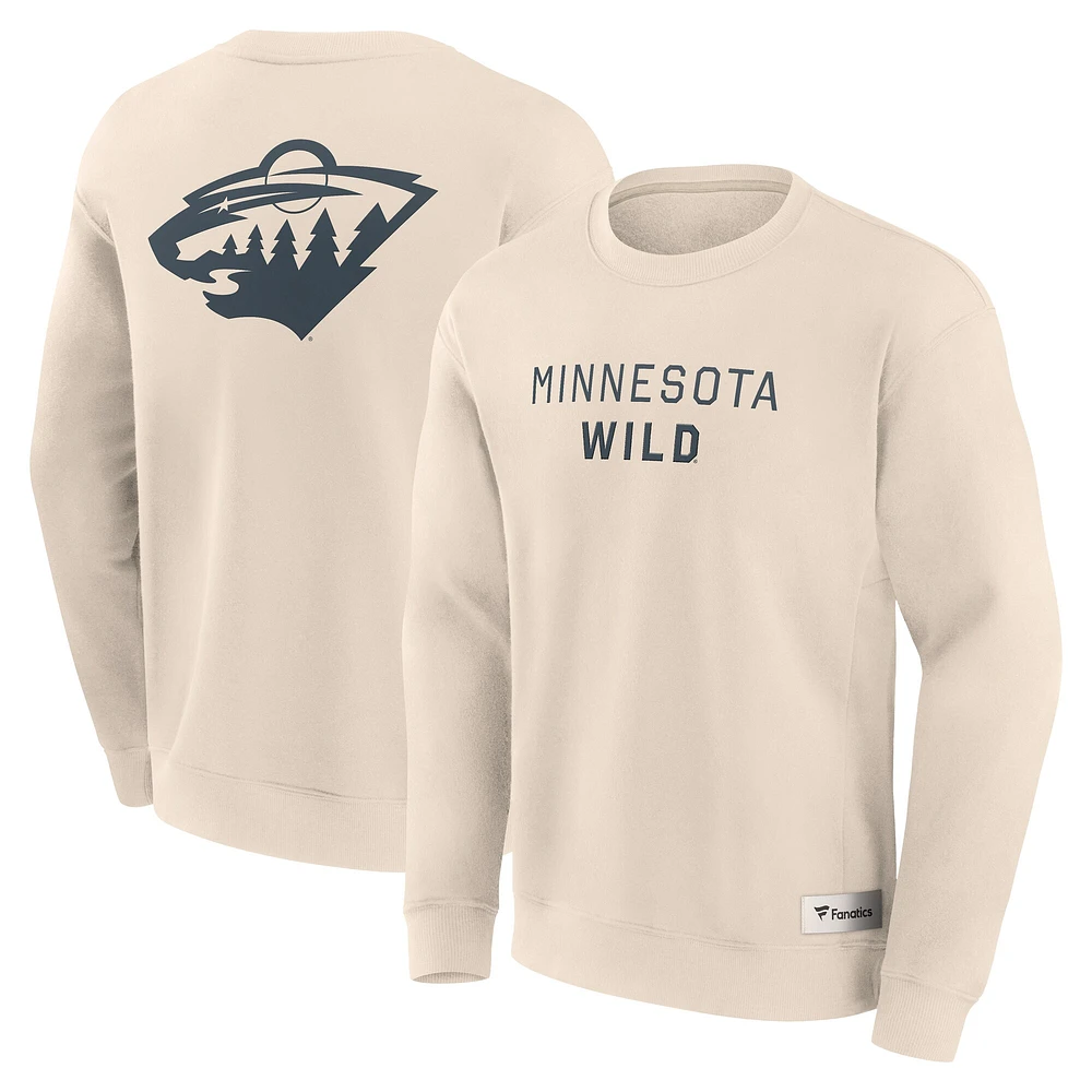 Sweat-shirt à capuche pour homme Fanatics crème Minnesota Wild Elements Future Ground Lettering