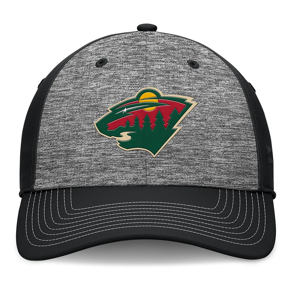 Men's Fanatics Gray/Black Minnesota Wild Fundamental Top Shelf 2-Tone Flex Hat