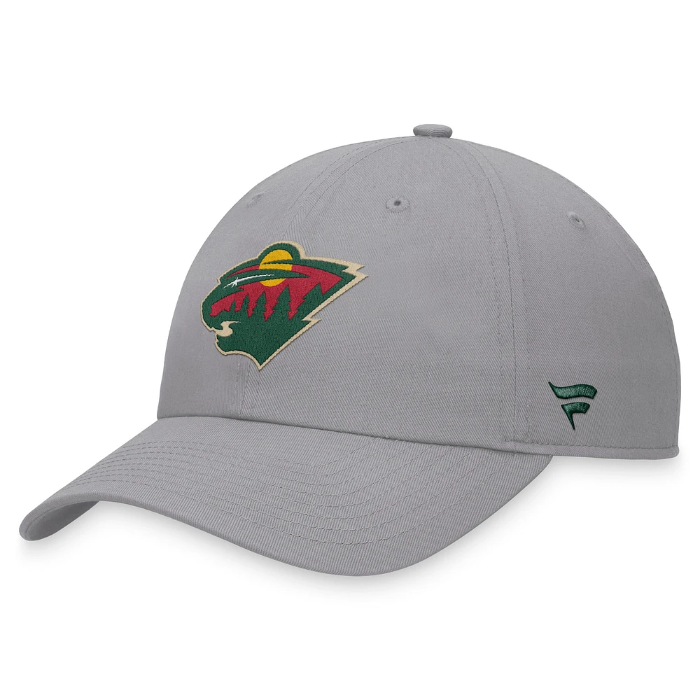 Men's Fanatics Gray Minnesota Wild Extra Time Adjustable Hat