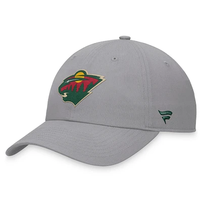 Casquette ajustable Minnesota Wild Extra Time Fanatics pour hommes, gris