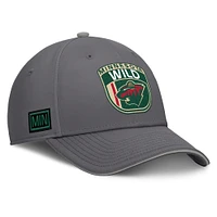 Casquette Fanatics pour homme Minnesota Wild Home Ice Flex grise