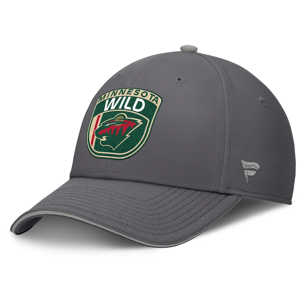 Casquette Fanatics pour homme Minnesota Wild Home Ice Flex grise