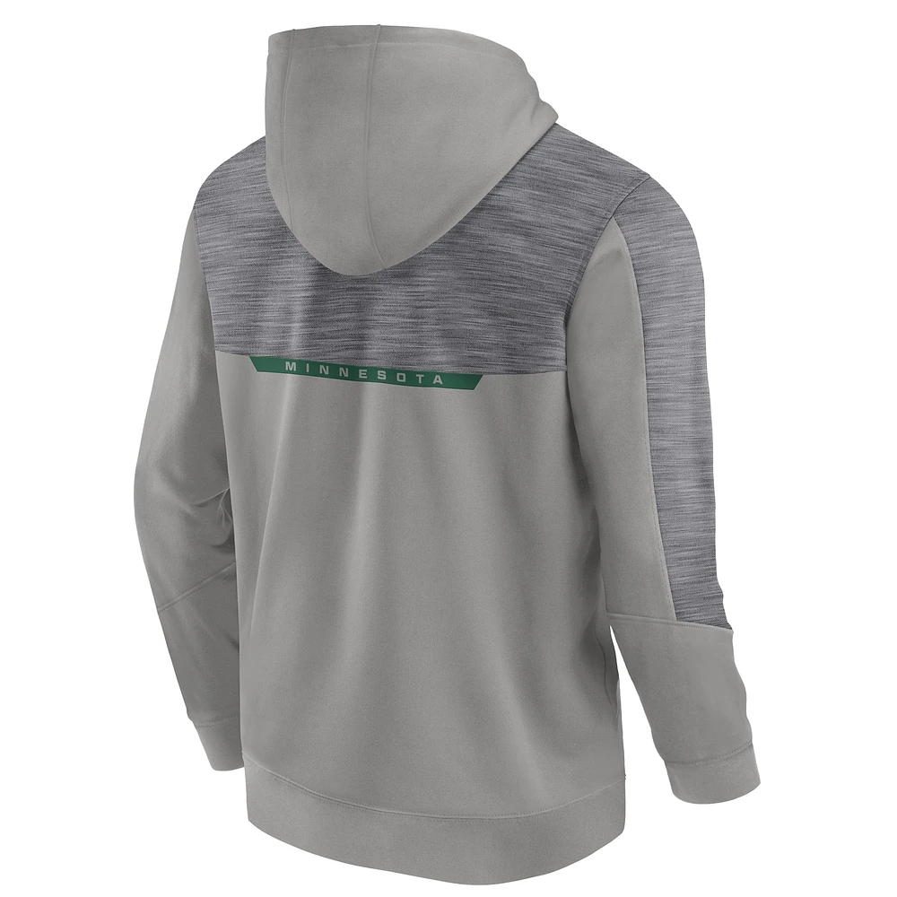 Sweat à capuche gris Fanatics pour homme Minnesota Wild Make the Play