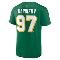 T-shirt vert Kirill Kaprizov Minnesota Wild Authentic Stack Name & Number pour hommes