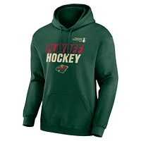 Sweat à capuche en molleton vert Fanatics pour homme, Wild du Minnesota, séries éliminatoires de la Coupe Stanley 2025