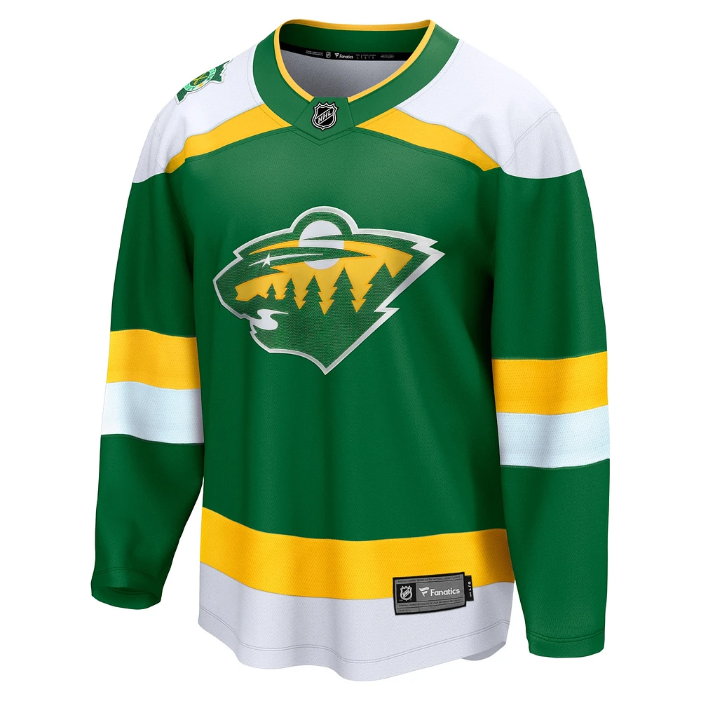 Men's Fanatics  Green Minnesota Wild Alternate Premier Breakaway Jersey