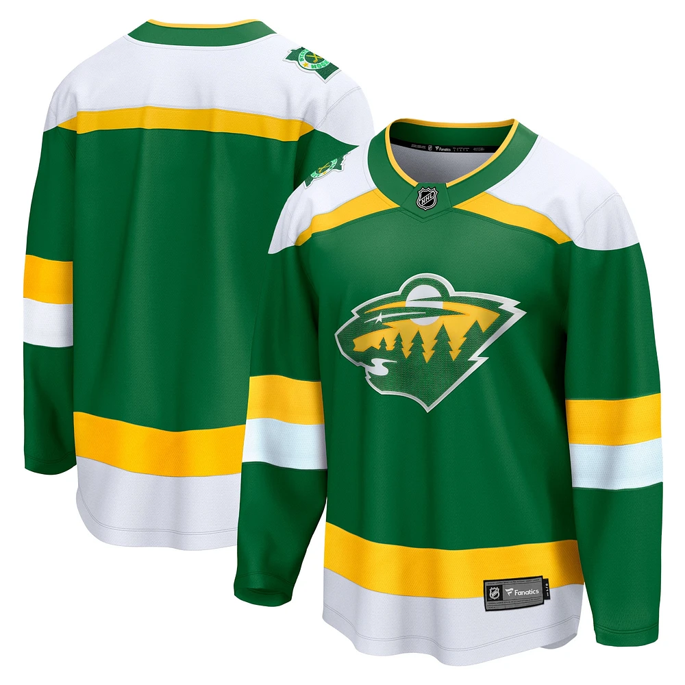 Men's Fanatics  Green Minnesota Wild Alternate Premier Breakaway Jersey