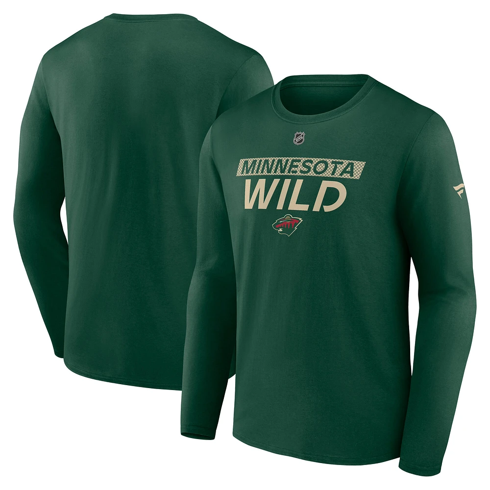 Men's Fanatics  Green Minnesota Wild Authentic Pro Core Primary Long Sleeve T-Shirt