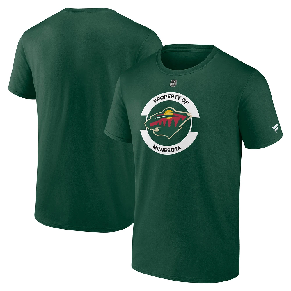 T-shirt secondaire authentique Pro Core Minnesota Wild Fanatics pour homme, vert