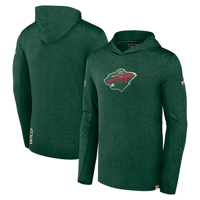 Sweat à capuche léger Fanatics Green Minnesota Wild Authentic Pro pour hommes