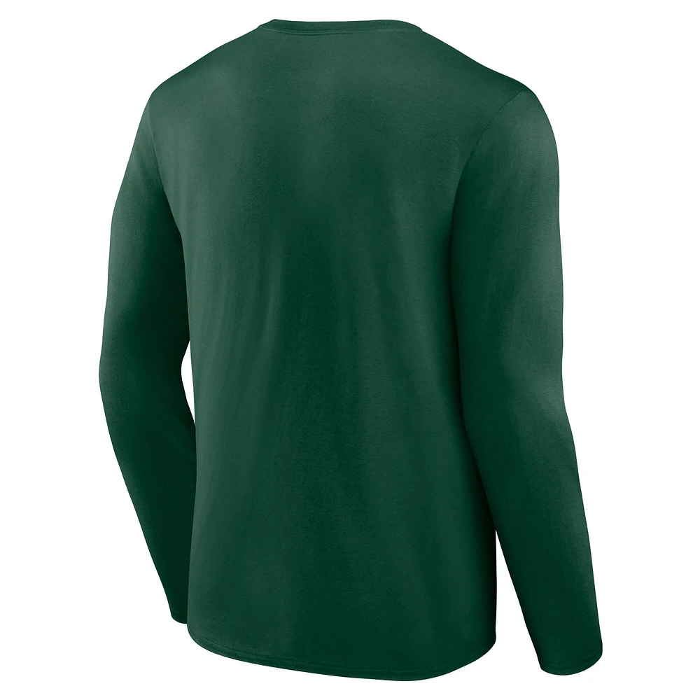 Men's Fanatics Green Minnesota Wild Authentic Pro Primary Long Sleeve T-Shirt