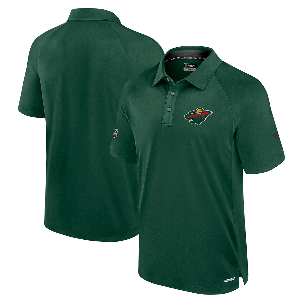 Polo authentique Pro Rink vert pour homme de la marque Fanatics des Minnesota Wild