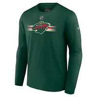 T-shirt vert à manches longues Fanatics Minnesota Wild Authentic Pro secondaire pour hommes