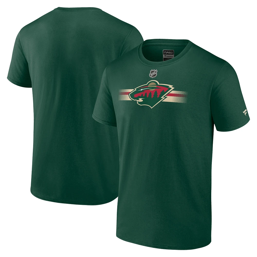 Men's Fanatics Green Minnesota Wild Authentic Pro Secondary T-Shirt