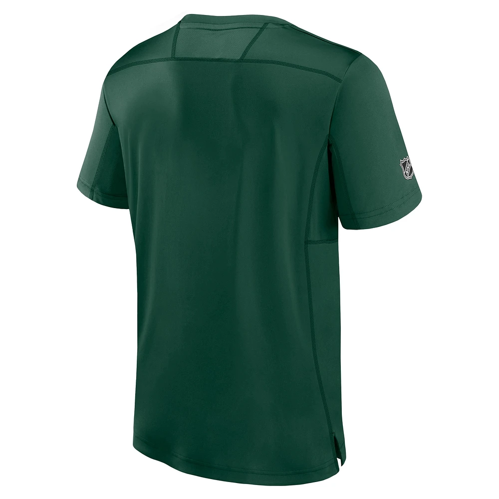 T-shirt vert authentique Pro Tech Fanatics pour hommes Minnesota Wild