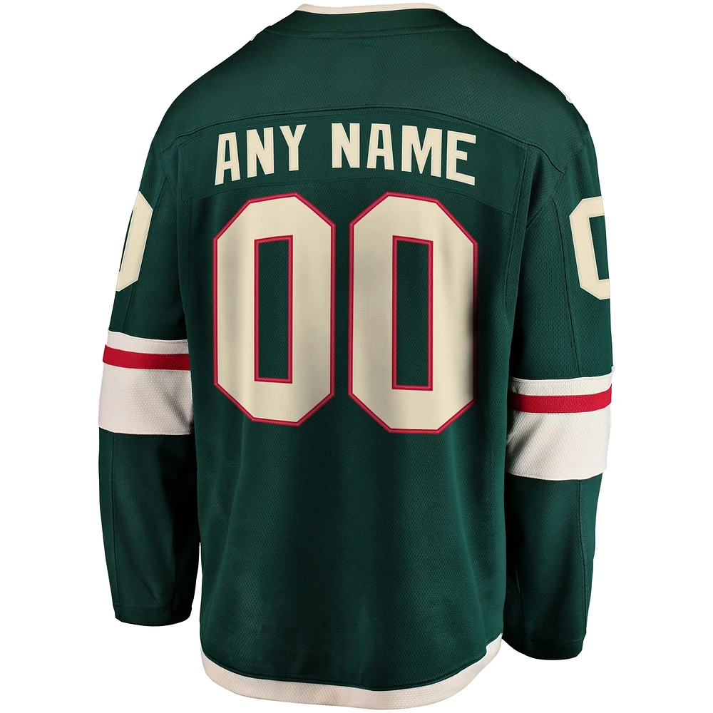 Men's Fanatics Green Minnesota Wild Breakaway - Custom Jersey