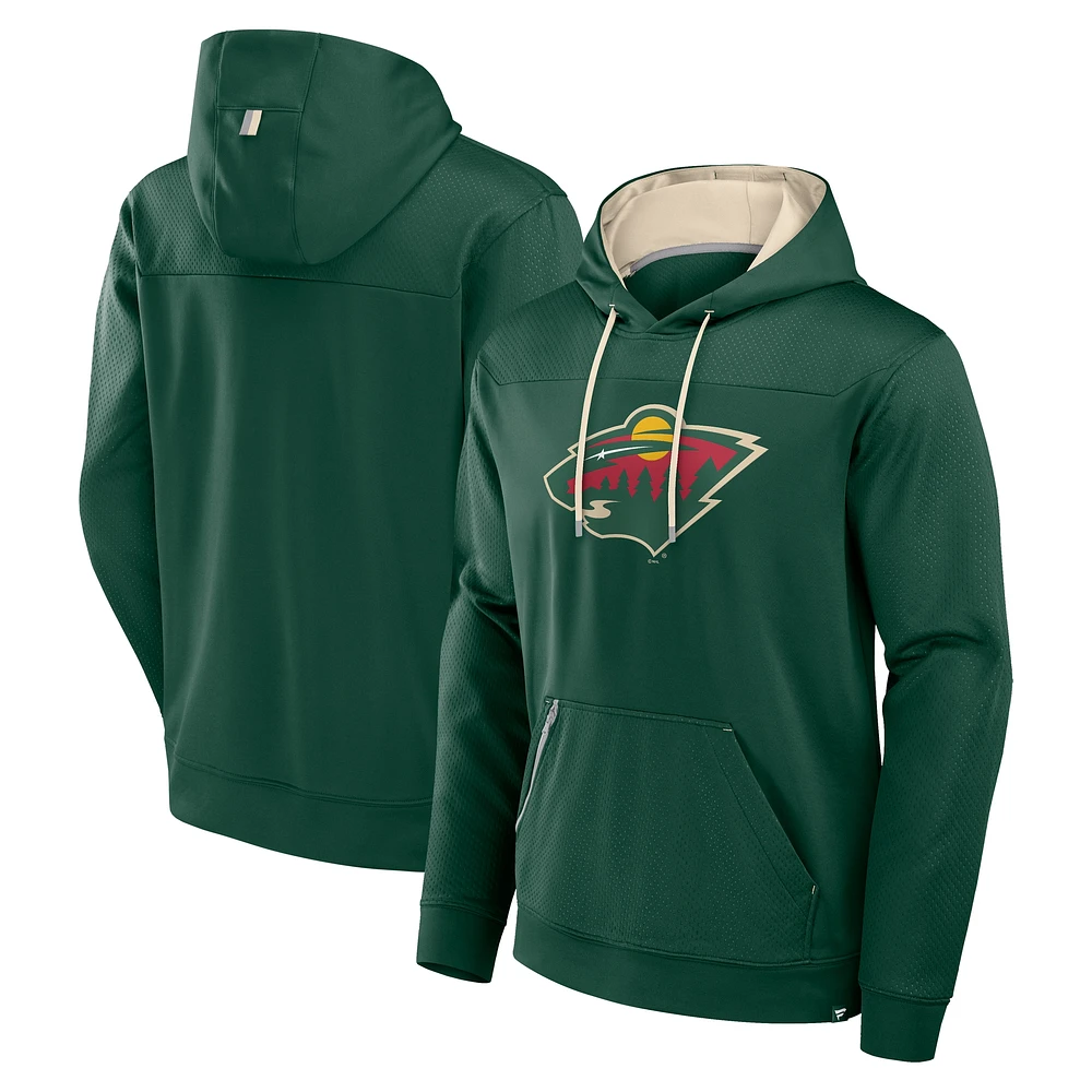 Sweat à capuche vert Minnesota Wild Defender pour homme Fanatics