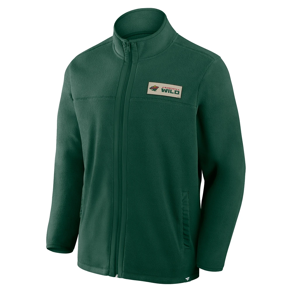 Men's Fanatics Green Minnesota Wild Home Ice Fleece Full-Zip Jacket