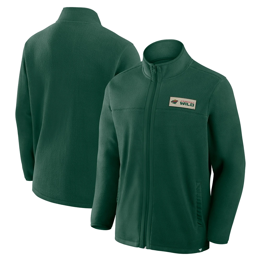 Men's Fanatics Green Minnesota Wild Home Ice Fleece Full-Zip Jacket