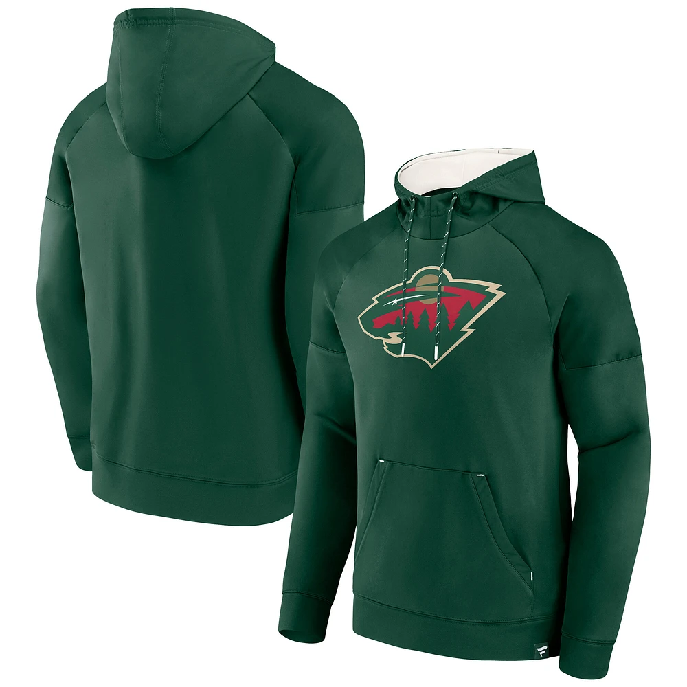 Men's Fanatics  Green Minnesota Wild Iconic Defender Pullover Hoodie