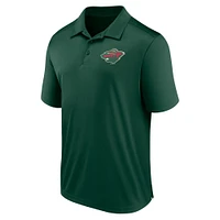 Men's Fanatics  Green Minnesota Wild Left Side Block Polo