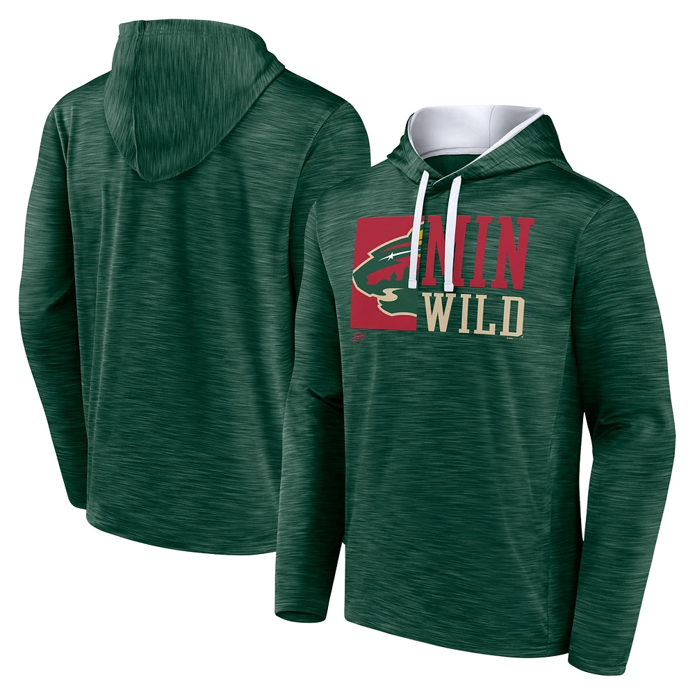 Men's Fanatics Green Minnesota Wild Never Quit Pullover Hoodie