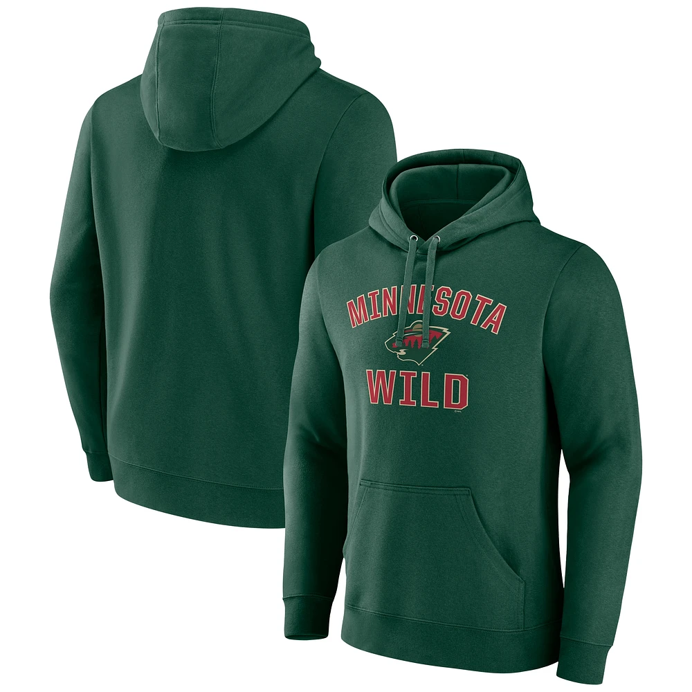 Men's Fanatics Green Minnesota Wild Victory Arch Pullover Hoodie