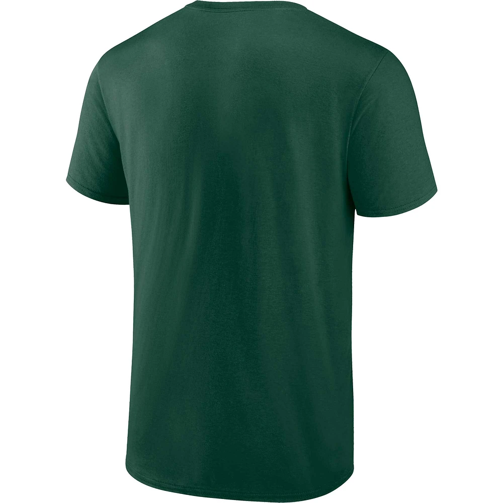 Ensemble de deux t-shirts fanatiques verts Minnesota Wild Wordmark pour hommes