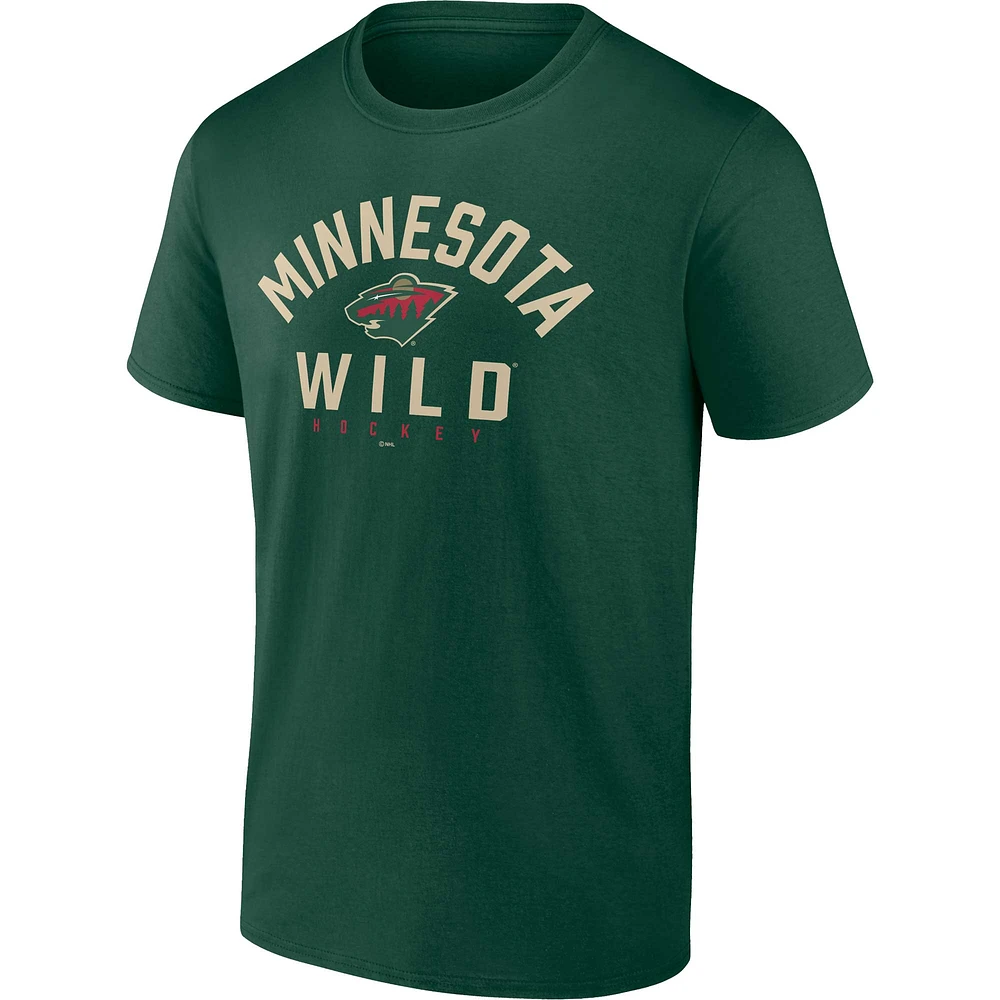 Ensemble de deux t-shirts fanatiques verts Minnesota Wild Wordmark pour hommes