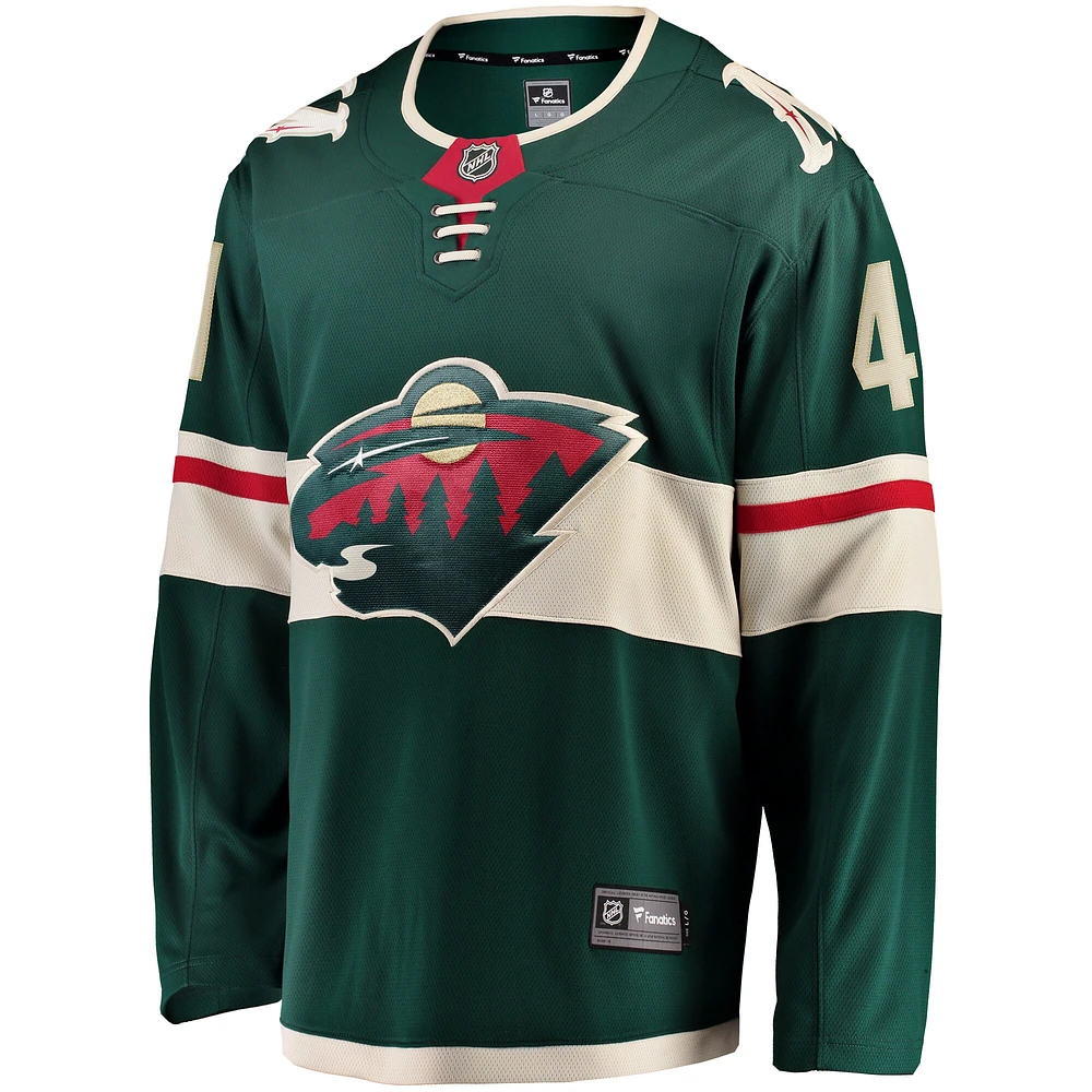 Men's Fanatics Gustav Nyquist Green Minnesota Wild Home Breakaway Jersey