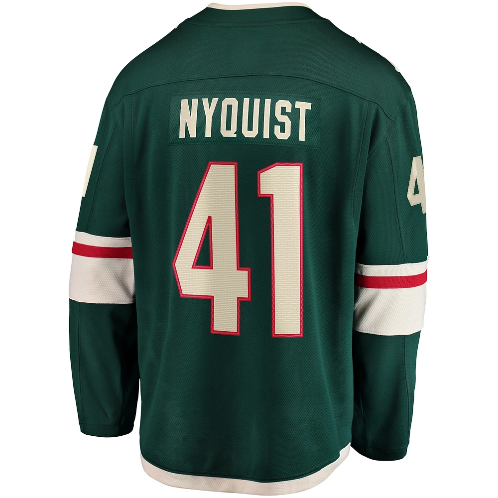 Men's Fanatics Gustav Nyquist Green Minnesota Wild Home Breakaway Jersey