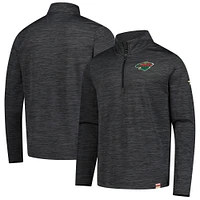 Men's Fanatics  Heather Charcoal Minnesota Wild Authentic Pro Lightweight Quarter-Zip Pullover