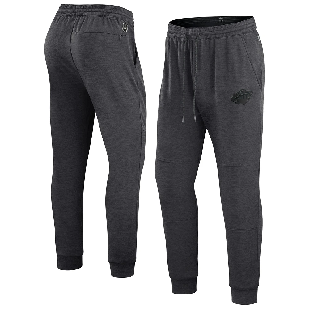 Pantalon de survêtement authentique Pro Road Jogger Heather Charcoal Minnesota Wild marque Fanatics pour hommes