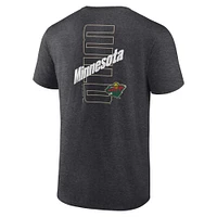 Men's Fanatics Heather Charcoal Minnesota Wild Backbone T-Shirt