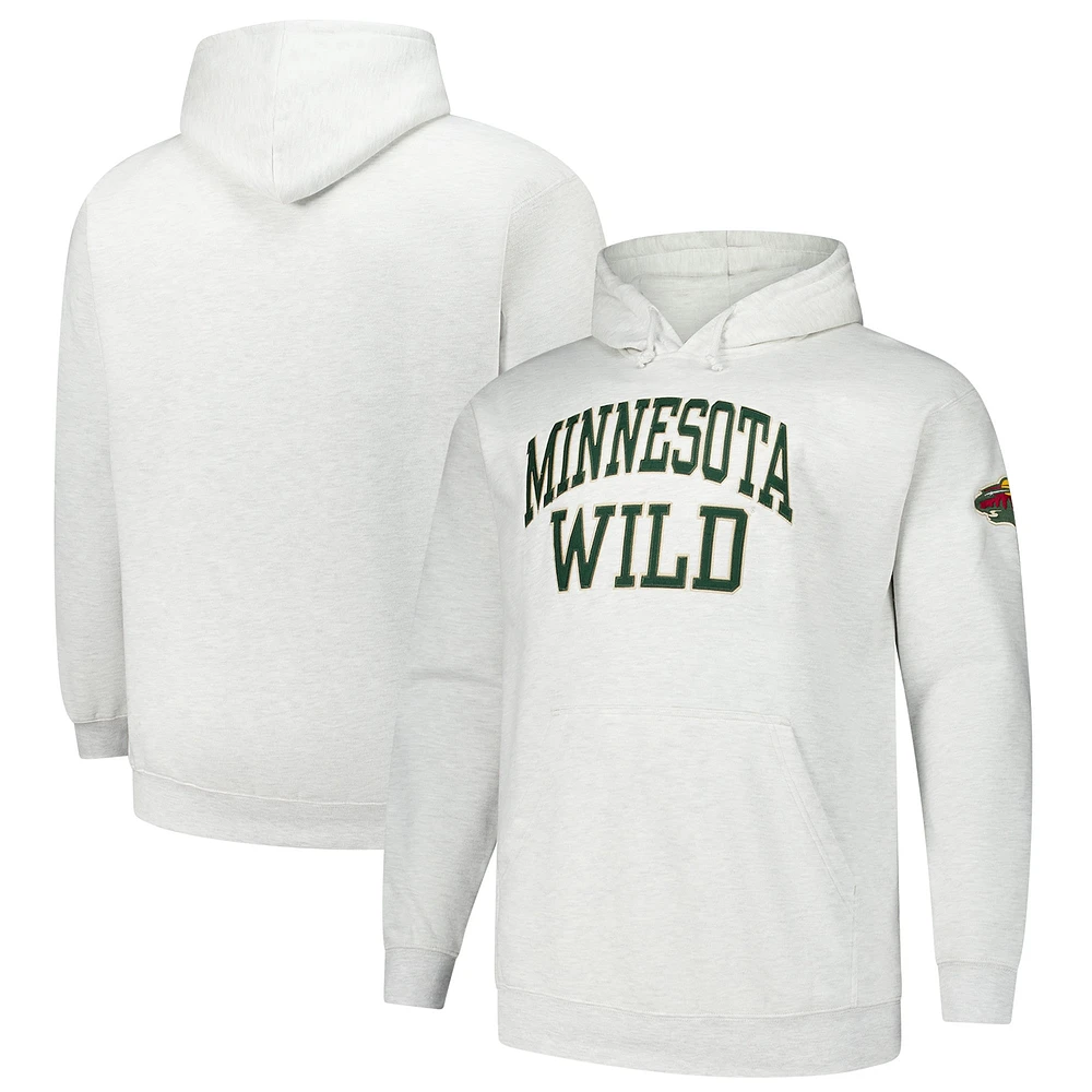 Men's Fanatics Heather Gray Minnesota Wild Big & Tall Fleece Pullover Hoodie