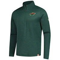 Men's Fanatics  Heather Green Minnesota Wild Authentic Pro Lightweight Quarter-Zip Pullover