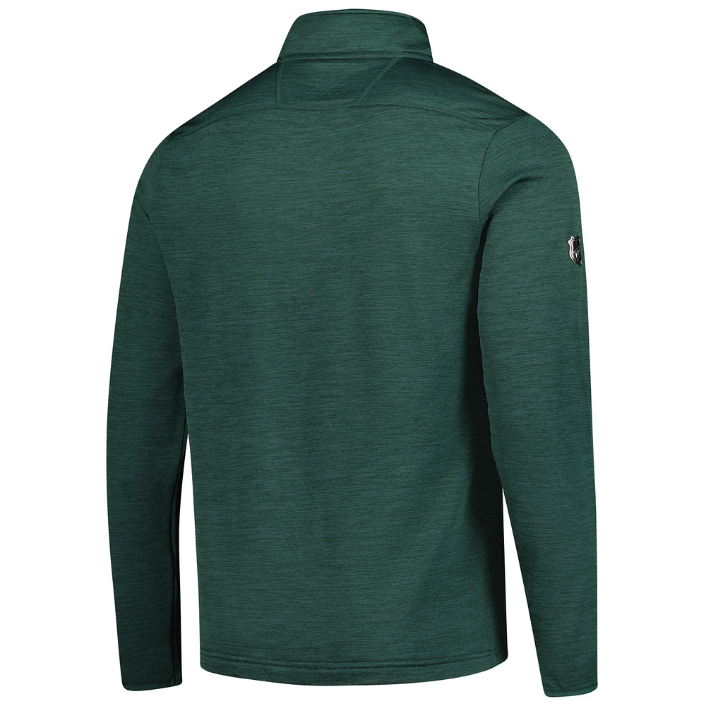 Men's Fanatics  Heather Green Minnesota Wild Authentic Pro Lightweight Quarter-Zip Pullover