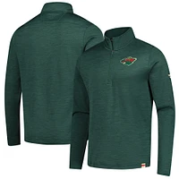 Men's Fanatics  Heather Green Minnesota Wild Authentic Pro Lightweight Quarter-Zip Pullover