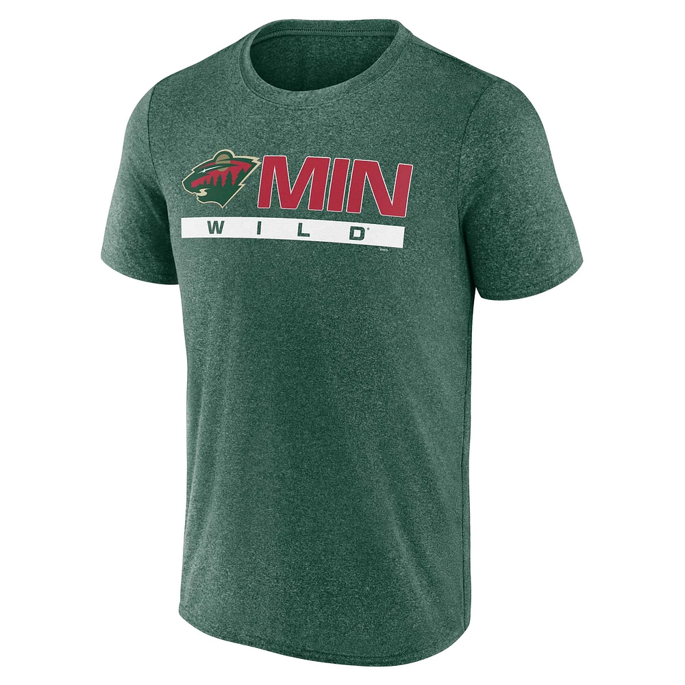 Men's Fanatics Heather Green Minnesota Wild Playmaker T-Shirt