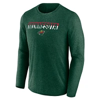 T-shirt à manches longues de transition Fanatics Heather Green pour hommes Minnesota Wild