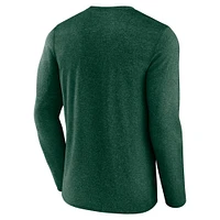 Men's Fanatics Heather Green Minnesota Wild Transition Long Sleeve T-Shirt