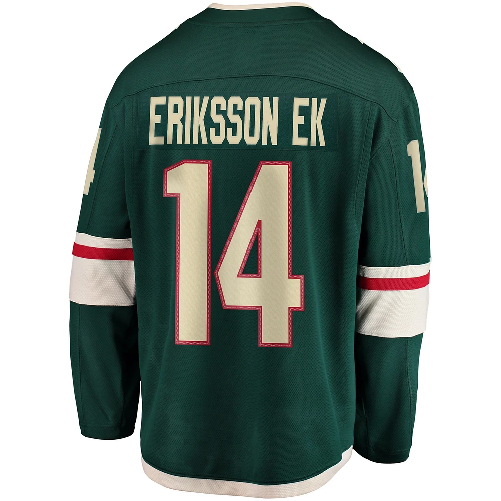 Men's Fanatics Joel Eriksson Ek Green Minnesota Wild Breakaway Jersey