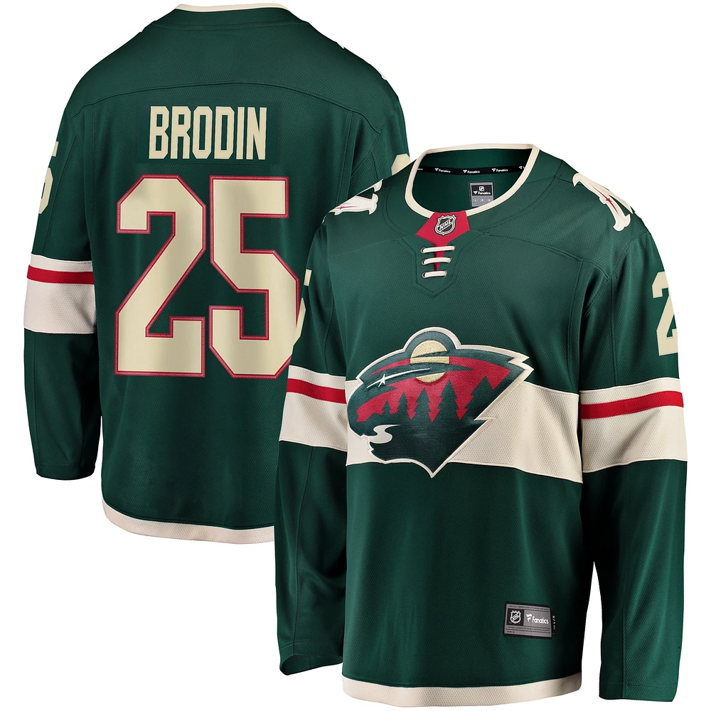 Men's Fanatics Jonas Brodin Green Minnesota Wild Breakaway Jersey