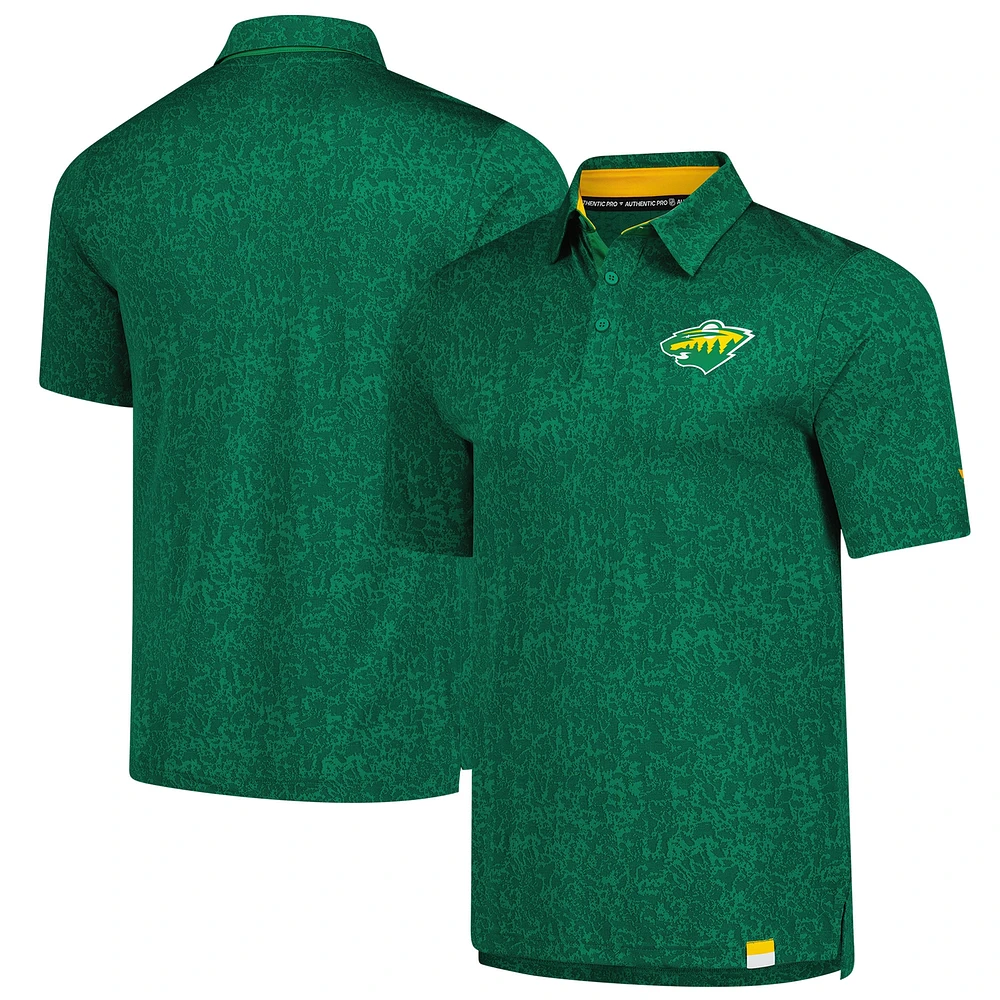 Men's Fanatics Kelly Green Minnesota Wild Jacquard Polo