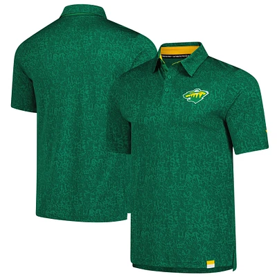Men's Fanatics  Kelly Green Minnesota Wild Jacquard Polo