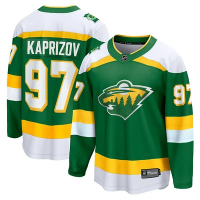 Men's Fanatics Kirill Kaprizov Green Minnesota Wild Alternate Premier Breakaway Player Jersey