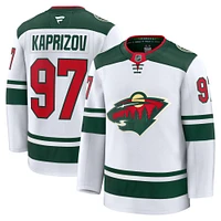 Men's Fanatics Kirill Kaprizov White Minnesota Wild Away Premium Jersey